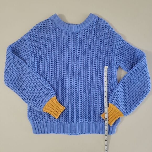 POPSUGAR Button Back Blue Crewneck Sweater - Picture 7 of 14